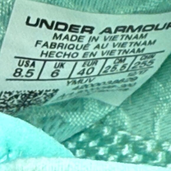Under Armour Womens Threadborne Blue Running Shoes Size 8.5 Teal/Aqua Mesh - Picture 6 of 8